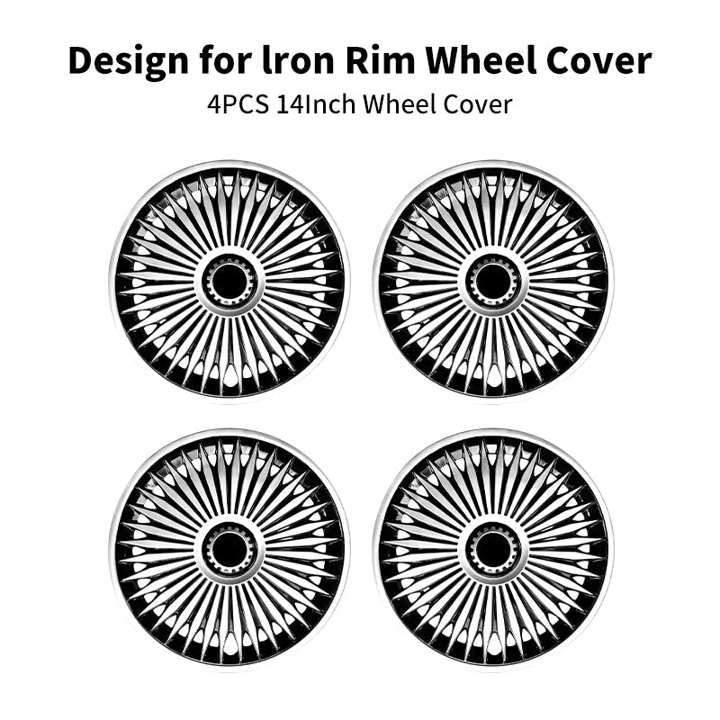 14" Blade Style Wheel Covers Hubcaps for Universal Fit R14 Tire Steel Wheels 4 PCS - MOTENIO