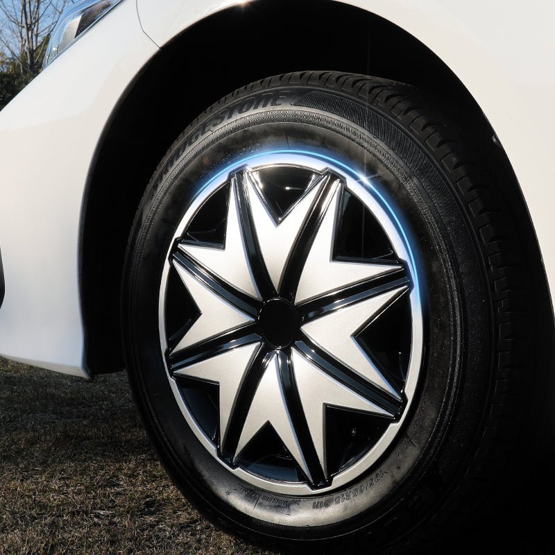 14" Star Style Wheel Covers Hubcaps for Universal Fit R14 Tire Steel Wheels 4 PCS - MOTENIO