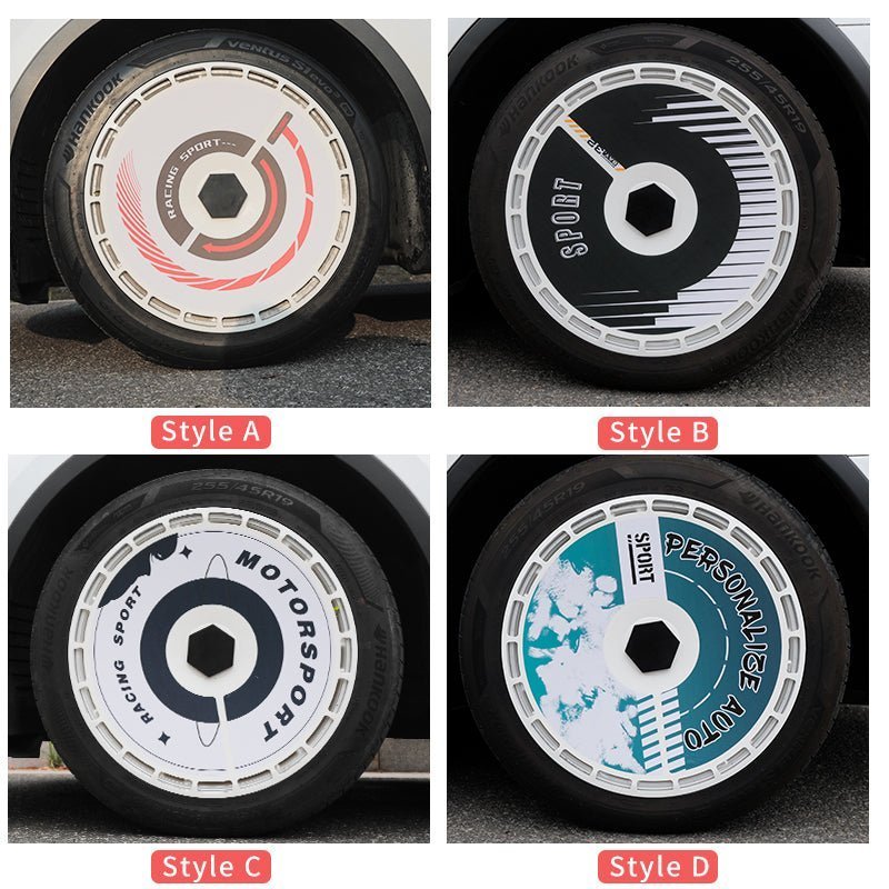 19" & 20" Personalized Graphics Aerodisc Full Coverage Wheel Covers for Tesla Model 3/Y/S/X Vehicles - MOTENIO