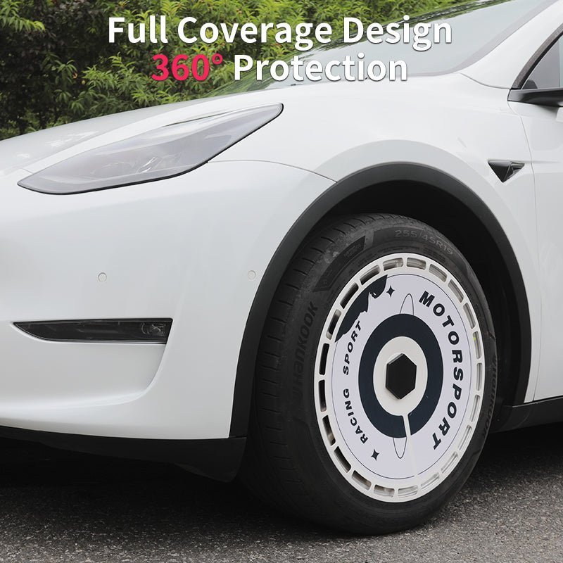 19" & 20" Personalized Graphics Aerodisc Full Coverage Wheel Covers for Tesla Model 3/Y/S/X Vehicles - MOTENIO
