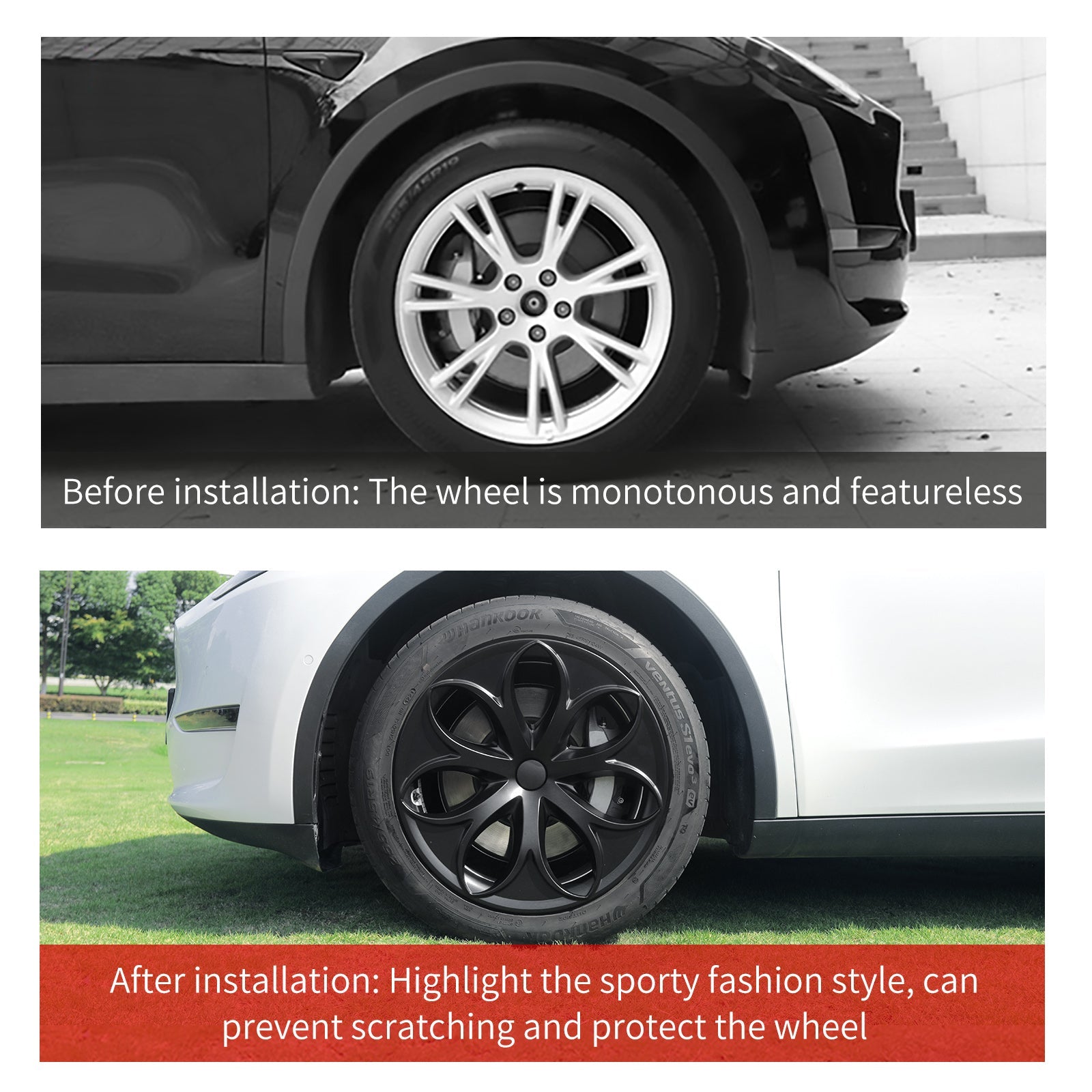 19'' Petal Style Wheel Cover for Tesla Model Y 2020 - 2024 Year - MOTENIO