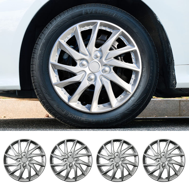 14" Sport Style Wheel Covers Hubcaps for Universal Fit R14 Tire Steel Wheels 4 PCS