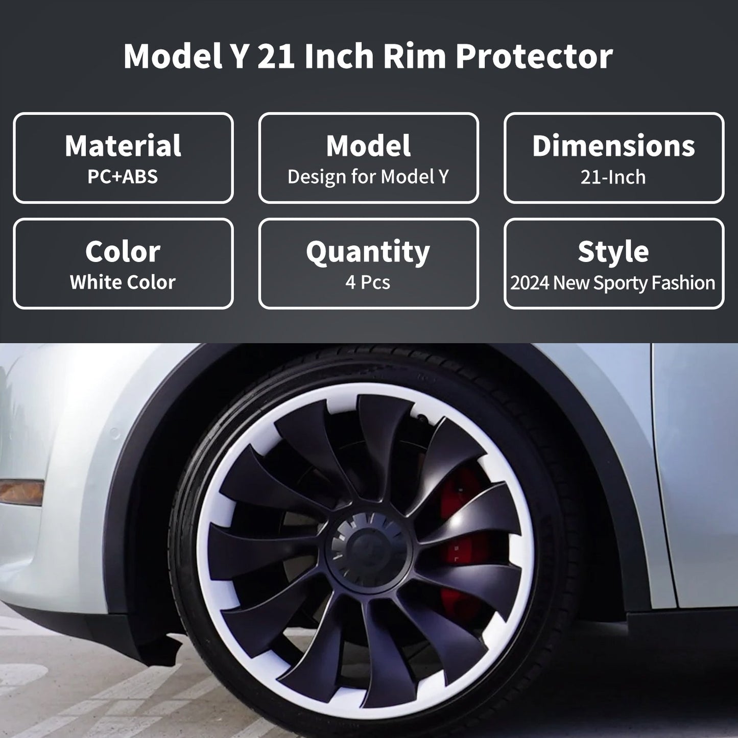 21" Wheel Hub Protection Ring for Tesla Model Y - MOTENIO