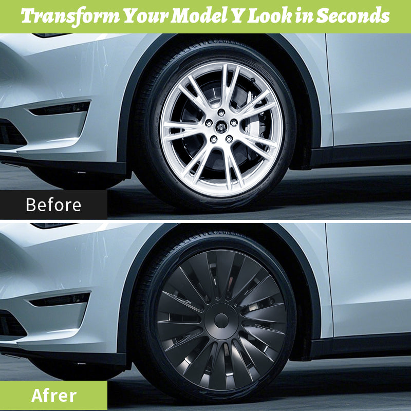 Design for TESLA Model Y 2020-2024 Vehicle Full Coverage 19 Inches 4PCS Blade Wheel Cover Cap Hubcaps Automobile Accessories