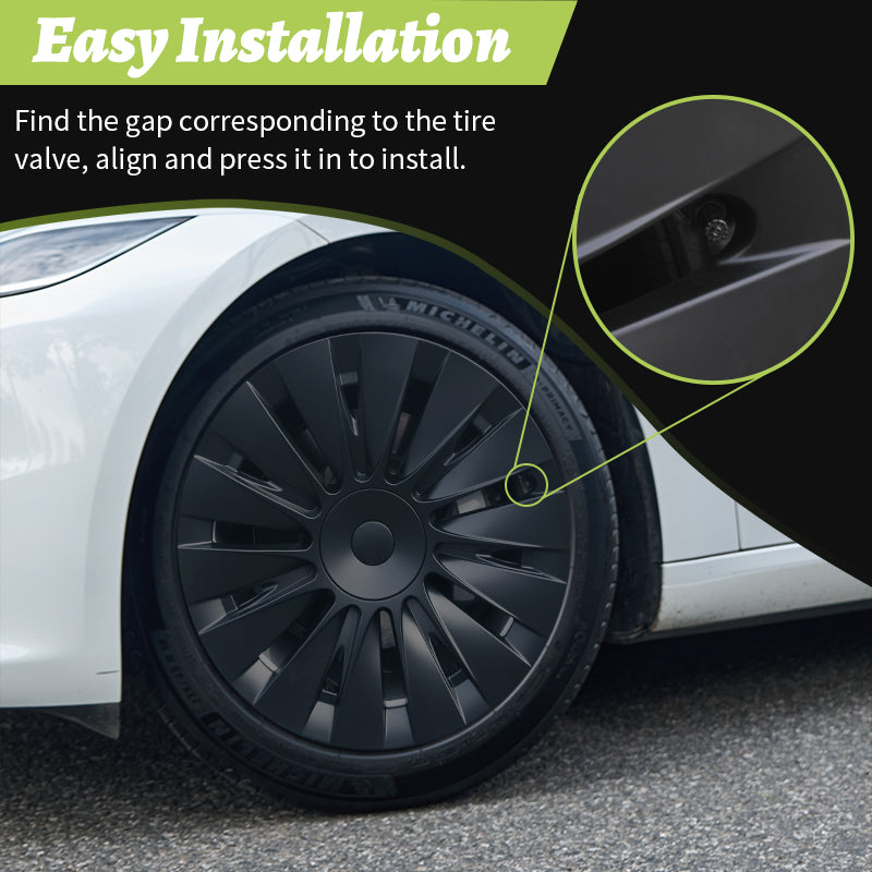 Design for TESLA Model Y 2020-2024 Vehicle Full Coverage 19 Inches 4PCS Blade Wheel Cover Cap Hubcaps Automobile Accessories