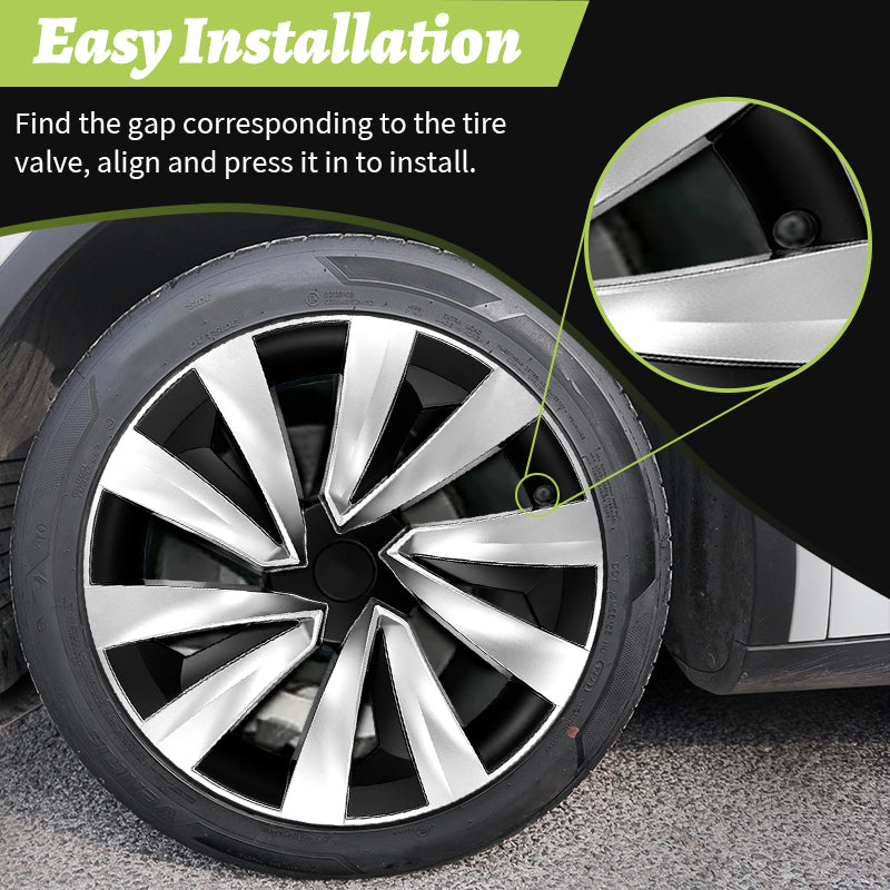 19inch Wheel Cap for Model Y Juniper 2025 Turbine Car Performance Accessories Hub Cap Automobile Wheel Cap Design for Tesla 4PCS