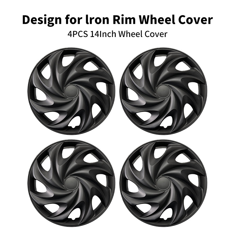 14" Tornado Style Wheel Covers Hubcaps for Universal Fit R14 Tire Steel Wheels 4 PCS