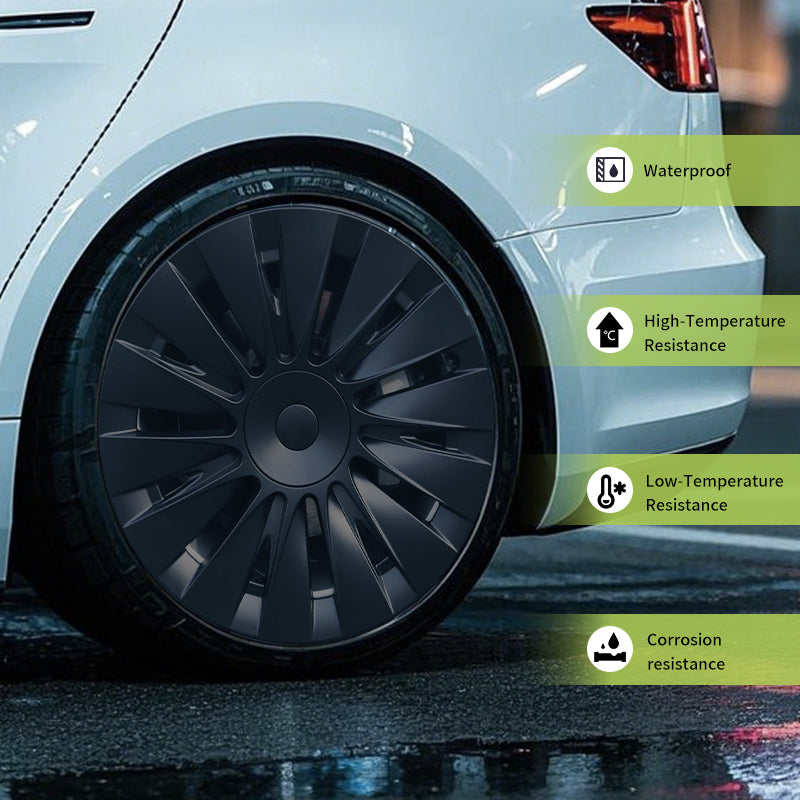 Design for TESLA Model Y 2020-2024 Vehicle Full Coverage 19 Inches 4PCS Blade Wheel Cover Cap Hubcaps Automobile Accessories