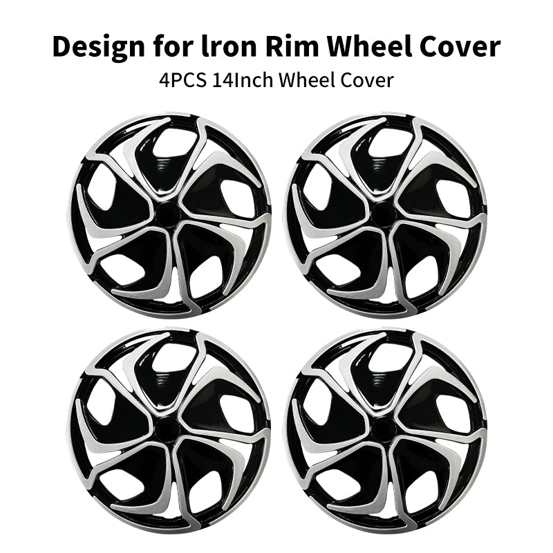 14" Flower Style Wheel Covers Hubcaps for Universal Fit R14 Tire Steel Wheels 4 PCS