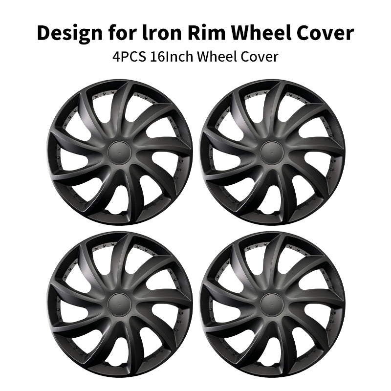 15" Storm Style Wheel Covers Hubcaps for Universal Fit R15 Tire Steel Wheels 4 PCS
