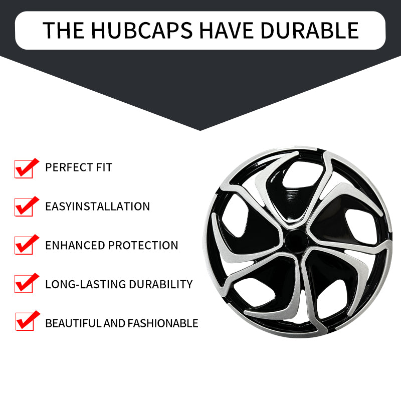 14" Flower Style Wheel Covers Hubcaps for Universal Fit R14 Tire Steel Wheels 4 PCS