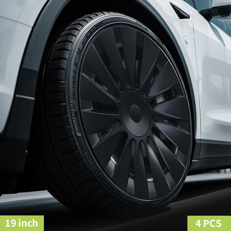 Design for TESLA Model Y 2020-2024 Vehicle Full Coverage 19 Inches 4PCS Blade Wheel Cover Cap Hubcaps Automobile Accessories