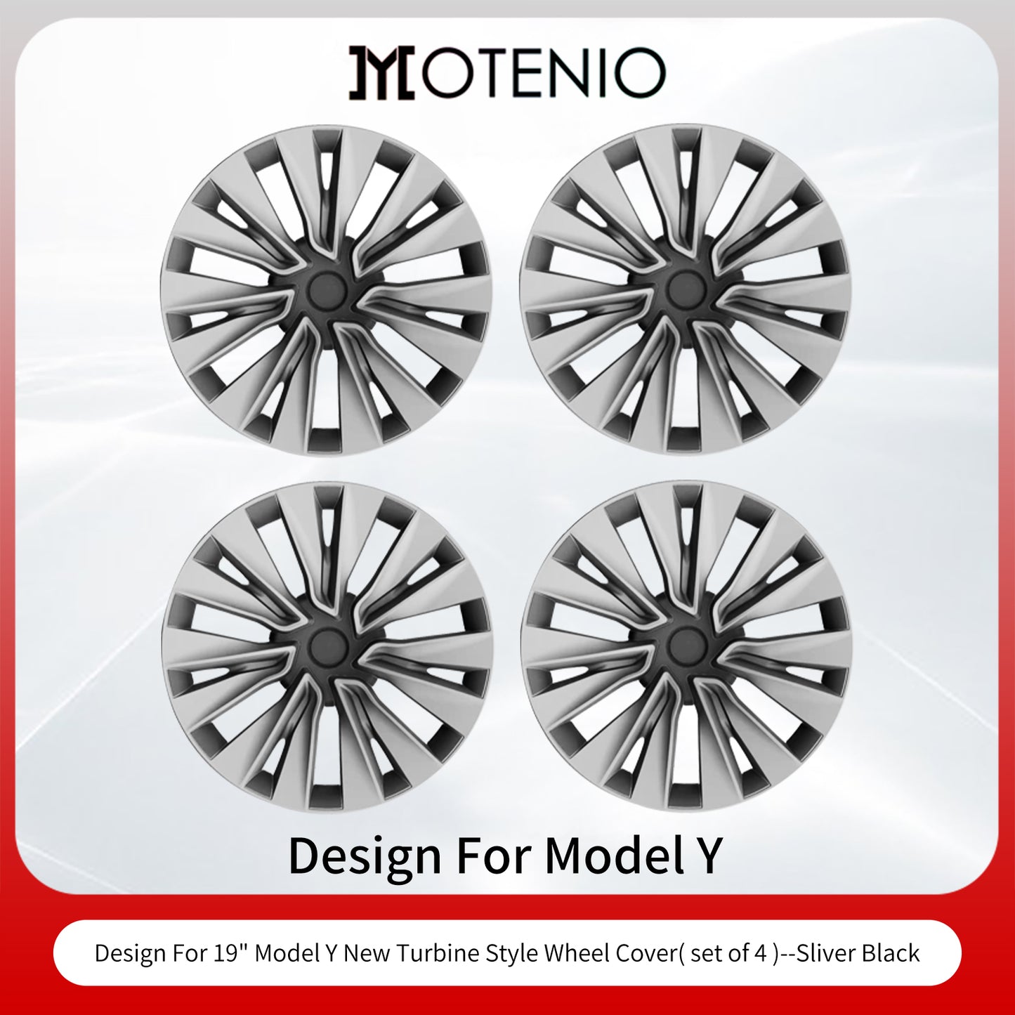 Tesla Wheel Caps Model Y Induction Wheel Covers 19 inch Silver 4PCS for New Turbine Hubcaps