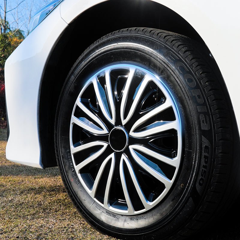 14" Sword Style Wheel Covers Hubcaps for Universal Fit R14 Tire Steel Wheels 4 PCS - MOTENIO