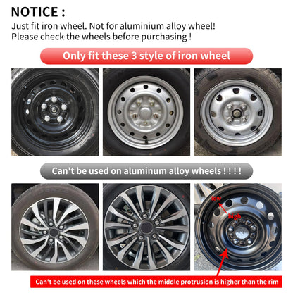 15" Arachnid Style Wheel Covers Hubcaps for Universal Fit R15 Tire Steel Wheels 4 PCS - MOTENIO