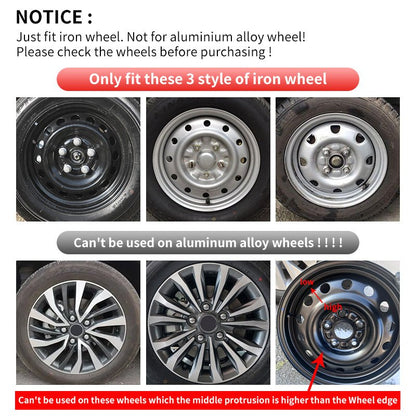 15" Dagger Style Wheel Covers Hubcaps for Universal Fit R15 Tire Steel Wheels 4 PCS - MOTENIO