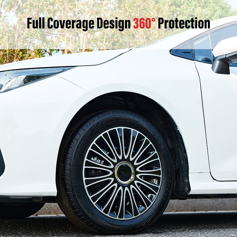15" Dagger Style Wheel Covers Hubcaps for Universal Fit R15 Tire Steel Wheels 4 PCS - MOTENIO