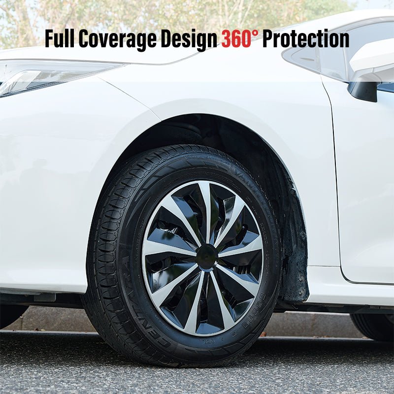 15" Knife Style Wheel Covers Hubcaps for Universal Fit R15 Tire Steel Wheels 4 PCS - MOTENIO