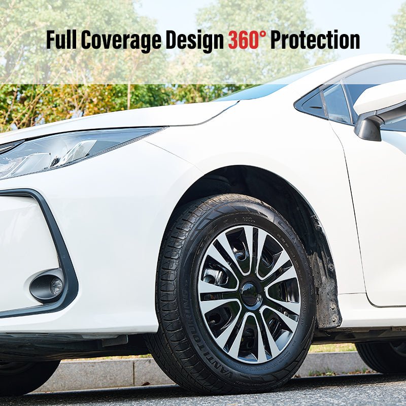 15" Petal Style Wheel Covers Hubcaps for Universal Fit R15 Tire Steel Wheels 4 PCS - MOTENIO