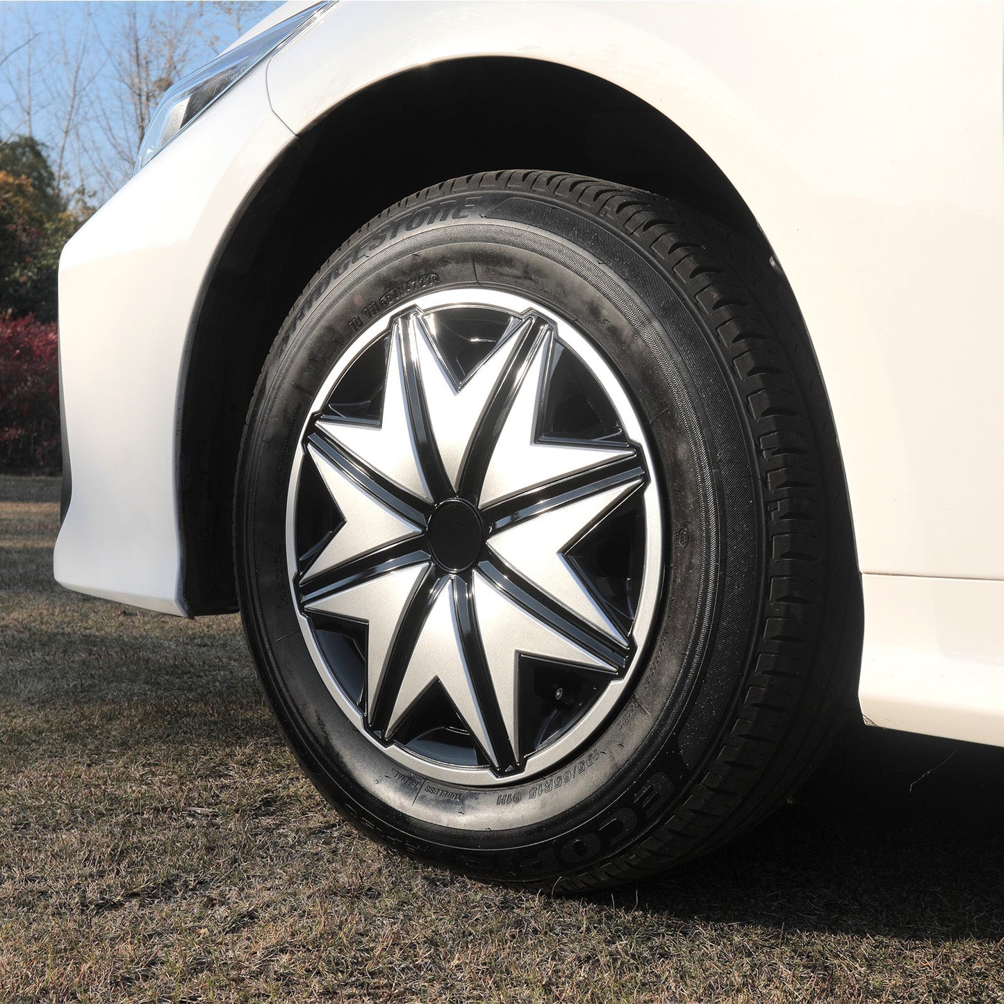 15" Star Style Wheel Covers Hubcaps for Universal Fit R15 Tire Steel Wheels 4 PCS - MOTENIO
