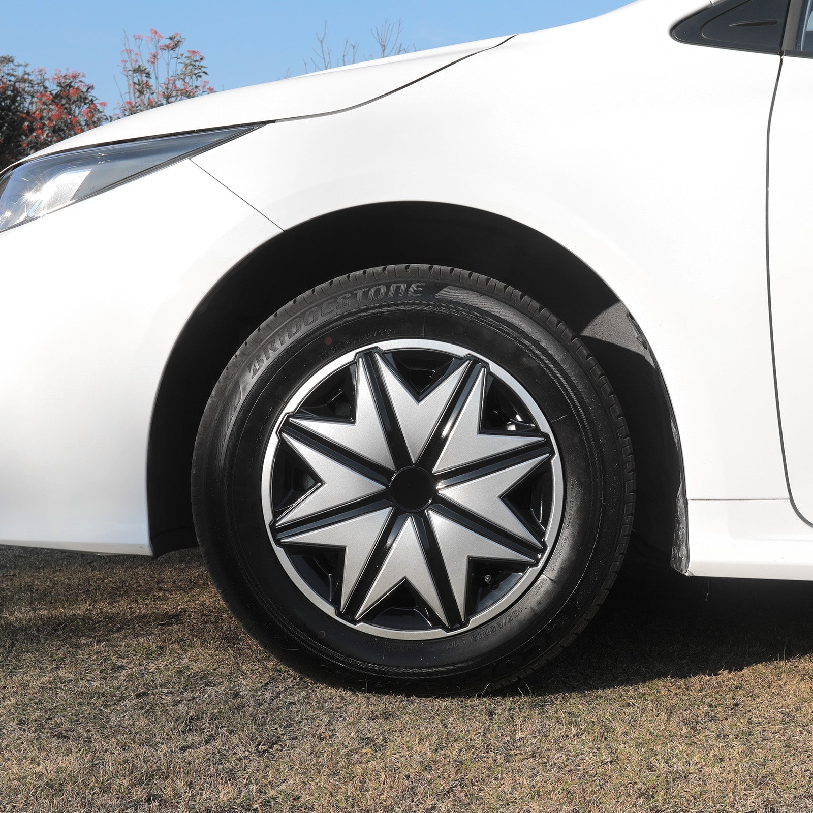 15" Star Style Wheel Covers Hubcaps for Universal Fit R15 Tire Steel Wheels 4 PCS - MOTENIO