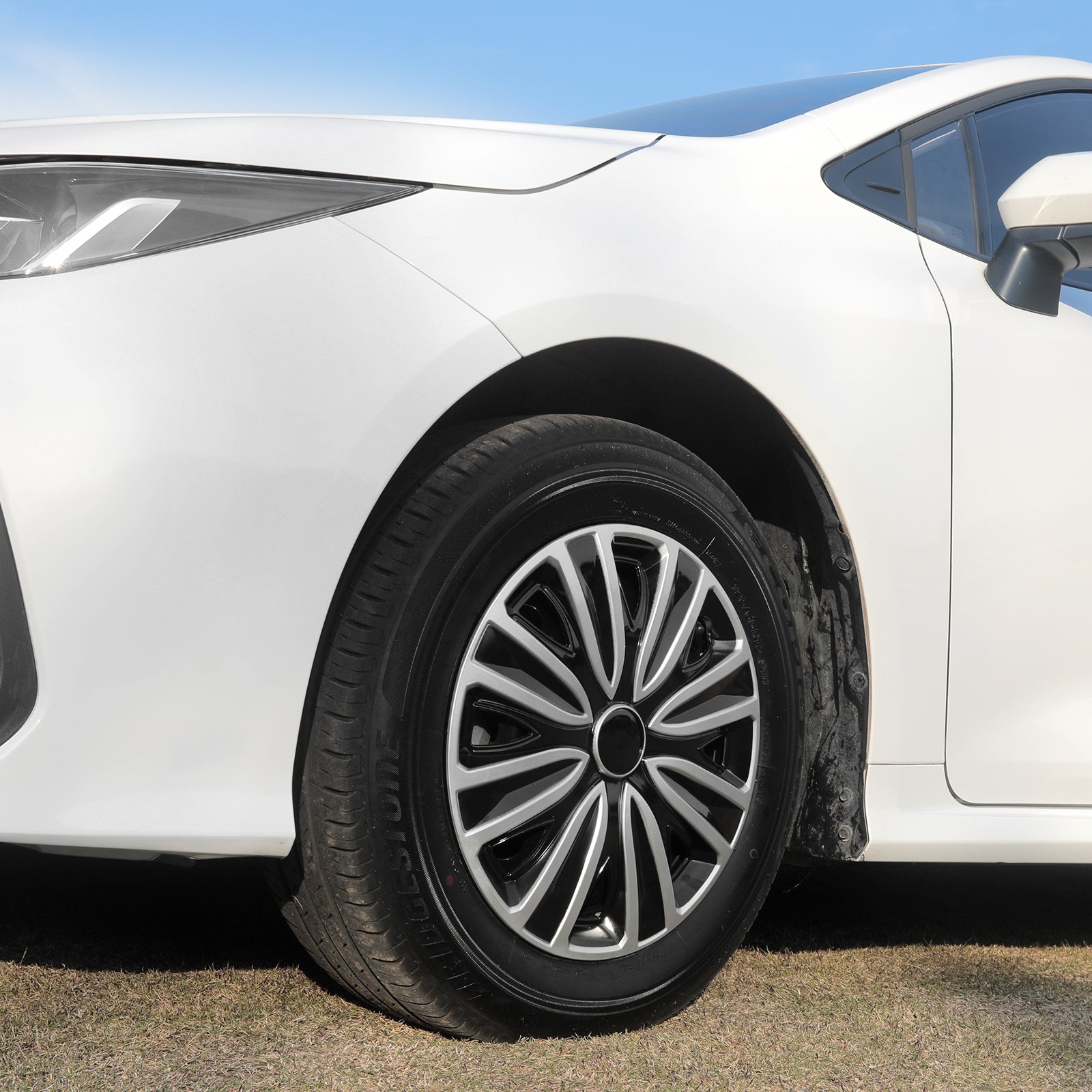 15" Sword Style Wheel Covers Hubcaps for Universal Fit R15 Tire Steel Wheels 4 PCS - MOTENIO