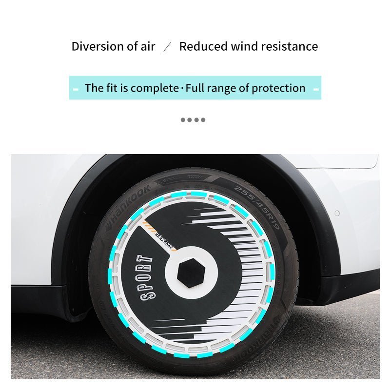 19" & 20" Personalized Graphics Aerodisc Full Coverage Wheel Covers for Tesla Model 3/Y/S/X Vehicles - MOTENIO