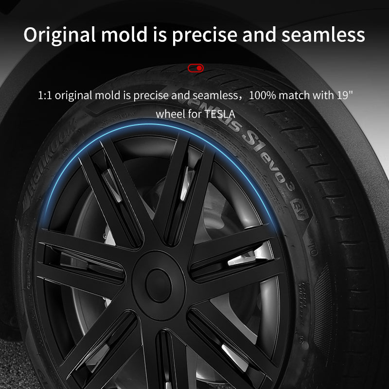 19'' Star Style Wheel Cover Full Coverage Hubcap for Tesla Model Y 2020 - 2024 Year - MOTENIO