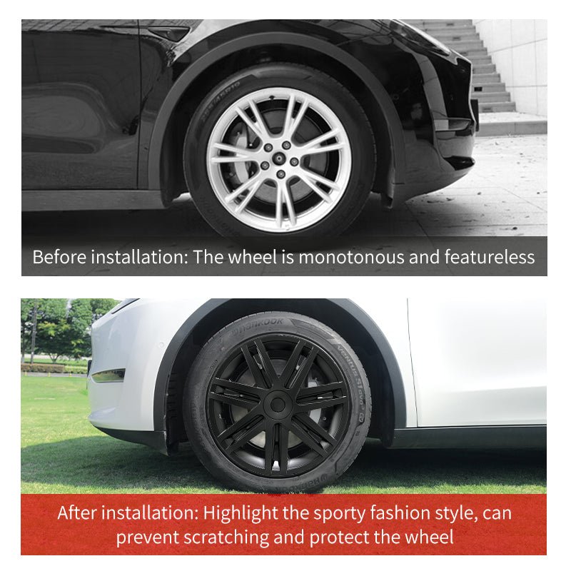 19'' Star Style Wheel Cover Full Coverage Hubcap for Tesla Model Y 2020 - 2024 Year - MOTENIO