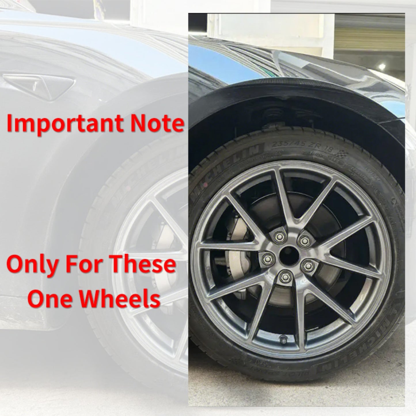 4pcs Black Wheel Covers 18 Inch Design for Tesla Model 3 Hubcap 2017-2023 Blade Style Hub Cap