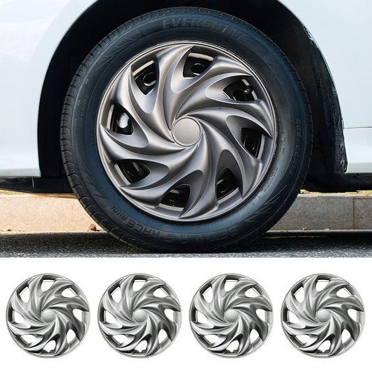 15" Tornado Style Silver Wheel Covers Hubcaps for Universal Fit R15 Tire Steel Wheels 4 PCS