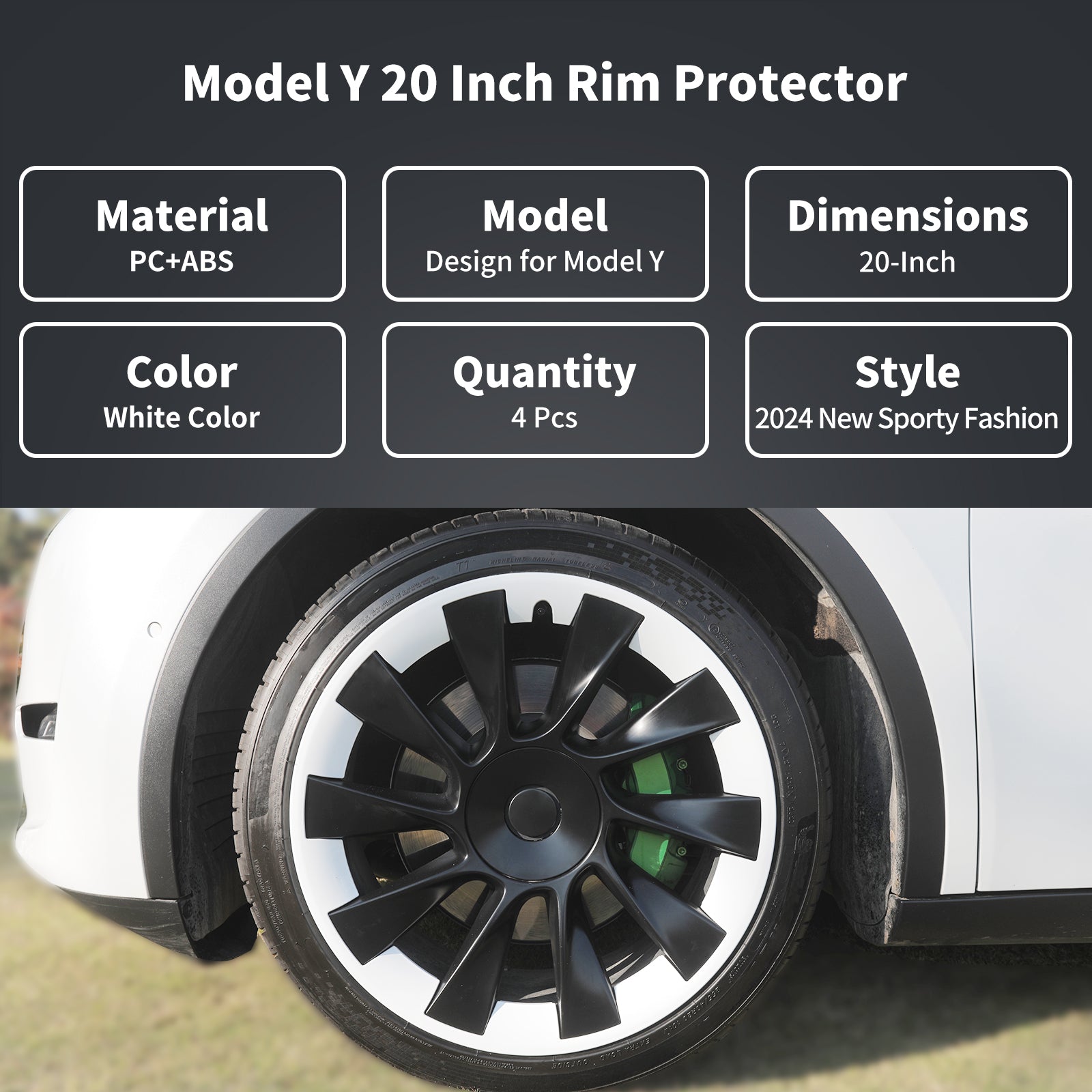 20" Wheel Hub Protection Ring for Tesla Model Y - MOTENIO