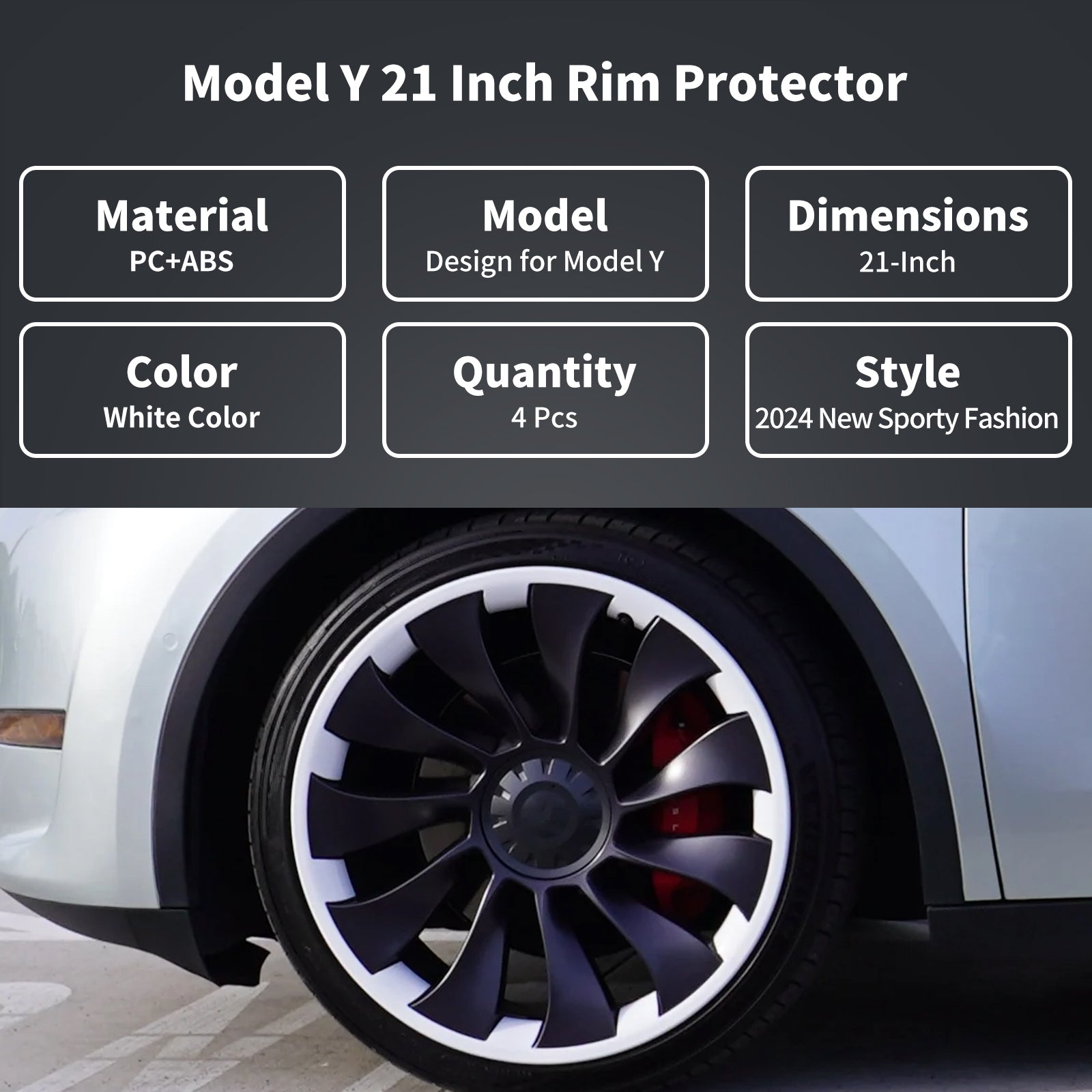 21" Wheel Hub Protection Ring for Tesla Model Y - MOTENIO