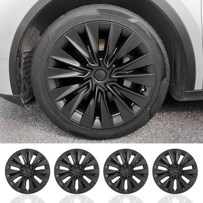 19" Model Y Hubcap Design for Tesla Model Y(2020-2024) Wheel Cover 4pcs Black New Turbine Covers
