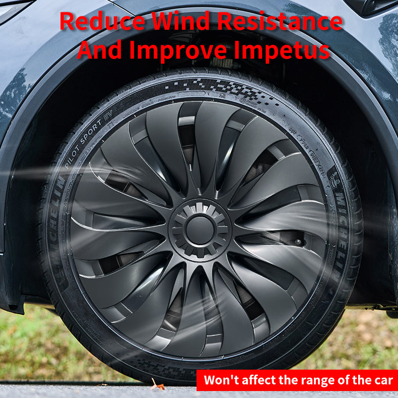 MOTENIO Storm Style 18" Hubcaps for Tesla Model Y Juniper Standard 2026+ | 4-Piece Set