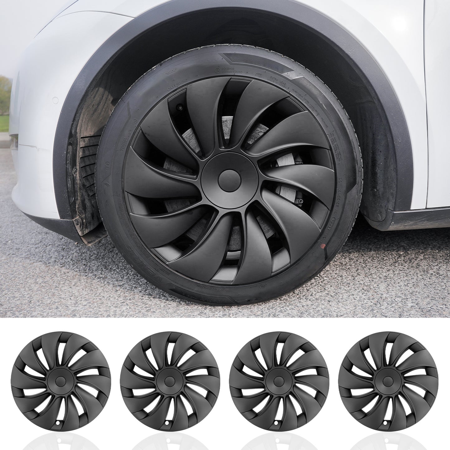 MOTENIO 19" Wheel Covers Designed for Tesla Model Y Juniper 2025 & 2026