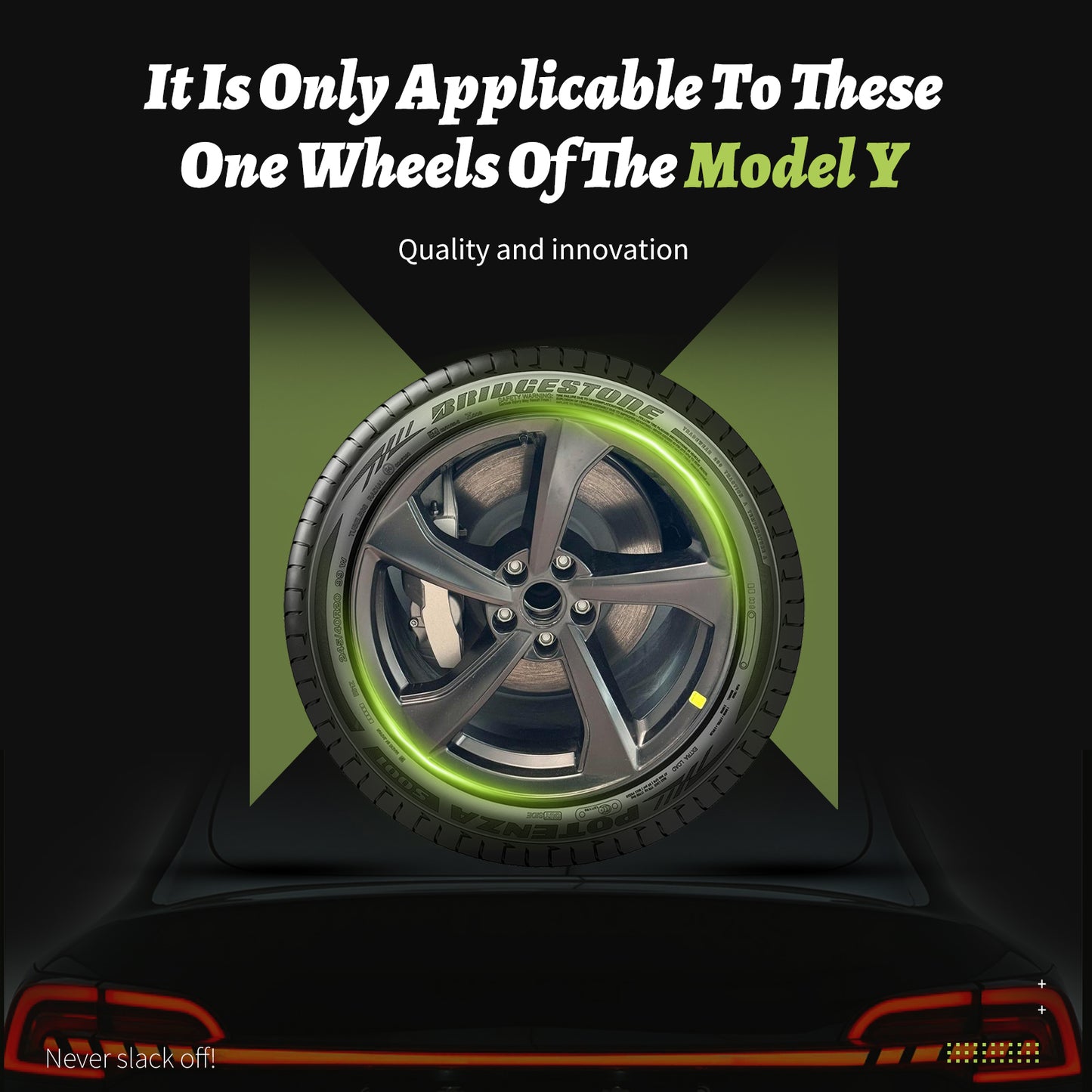 Design for Tesla Model Y Juniper (2025-2026) Wheel Cover 19'' 4pcs Black Turbine Style Hubcaps