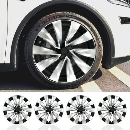 Design for Tesla Model Y Juniper 2025+ Wheel Cover 20 Inch 4pcs Black Turbine Style Hubcaps