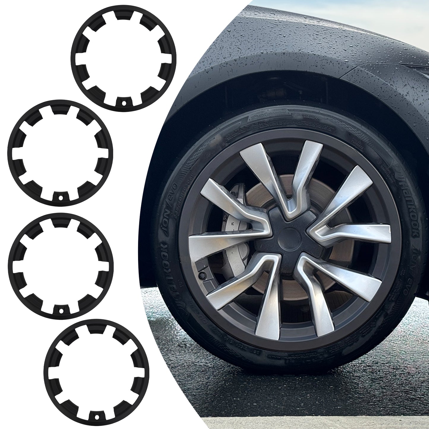 4PCS Design For Model 3 Highland 2023-2025 19 inch Wheel Protector Trim Rings