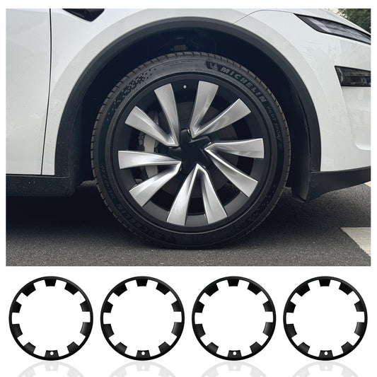 For 20" Tesla Model Y Juniper 2025 2026 Wheel Hub Protection Ring – Guard Against Curb Rash & Scratches, Durable ABS Hub Rim Saver Cover for 20-Inch Wheels (Set of 4)