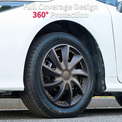 14" Storm Style Wheel Covers Hubcaps for Universal Fit R14 Tire Steel Wheels 4 PCS