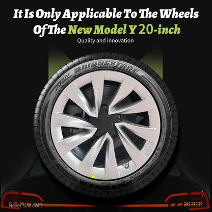 For 20" Tesla Model Y Juniper 2025 2026 Wheel Hub Protection Ring – Guard Against Curb Rash & Scratches, Durable ABS Hub Rim Saver Cover for 20-Inch Wheels (Set of 4)