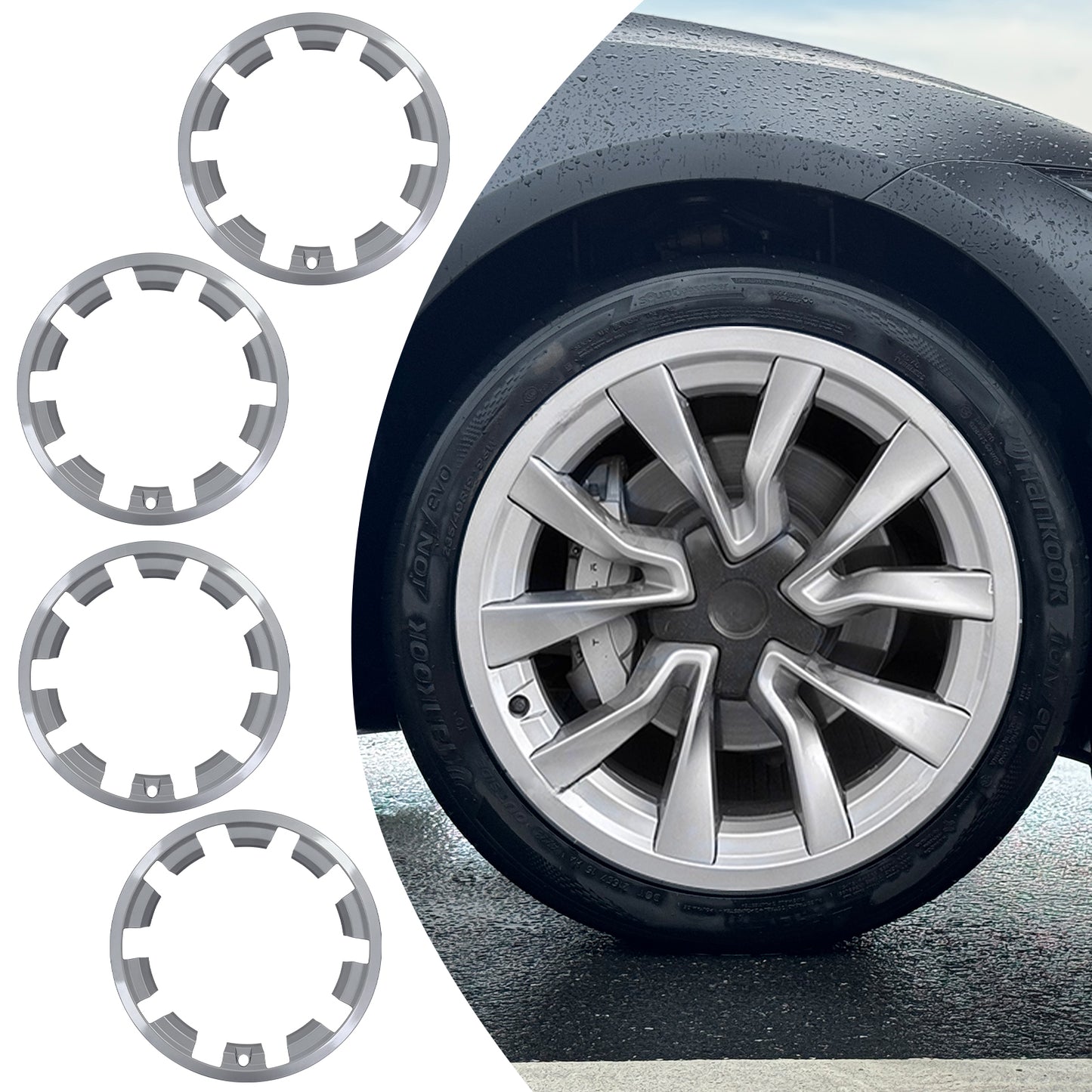 4PCS Design For Model 3 Highland 2023-2025 19 inch Wheel Protector Trim Rings