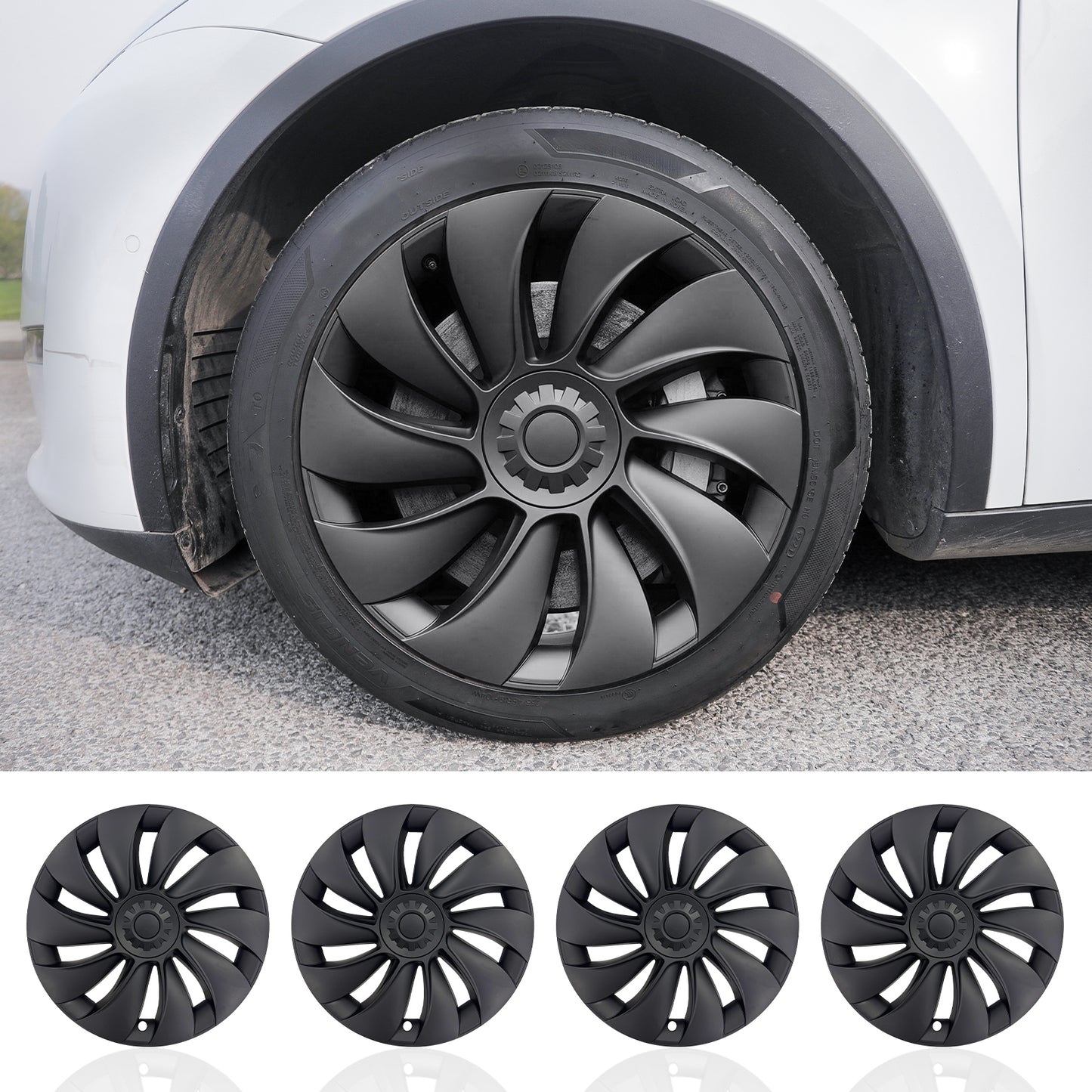MOTENIO 19" Hubcaps Designed for Tesla Model Y Juniper 2025 & 2026