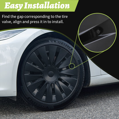 Design for TESLA Model Y 2020-2024 Vehicle Full Coverage 19 Inches 4PCS Blade Wheel Cover Cap Hubcaps Automobile Accessories