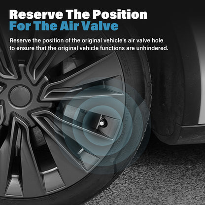 For Tesla Model Y 2020-2024 Wheel Cover Set of 4 19" Hubcaps Turbine Style Replacement Wheel Hub Cover