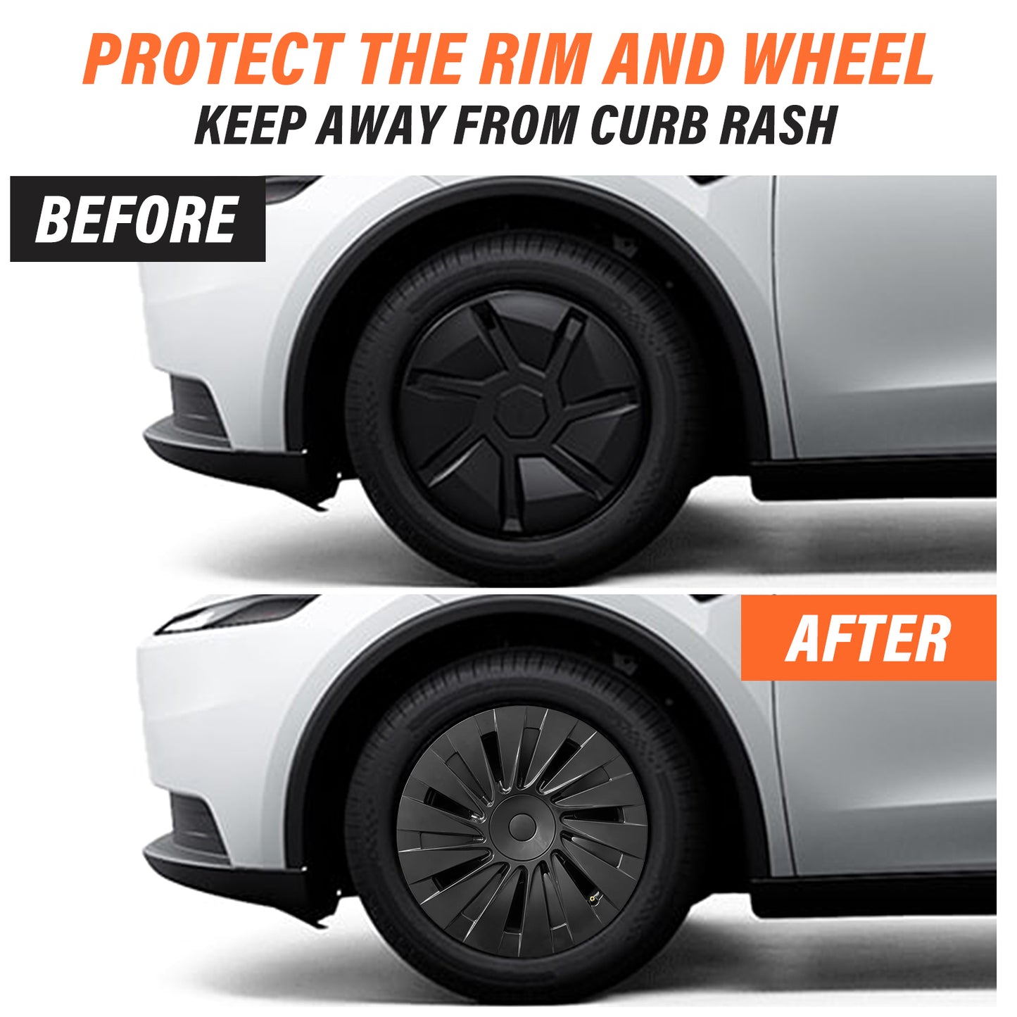 4PCS Hub Cap for Tesla Model Y 2026 18" Standard Wheel Cover Set, Matte Black Hubcaps Replacement for Base Blade Style