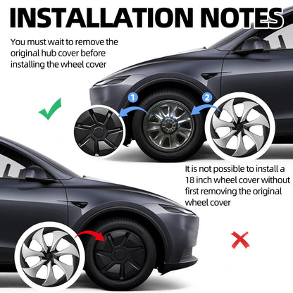 Design for Tesla Model Y Standard 2026 18 inch Wheel cover Fit Aperture Wheels Hubcap Set of 4