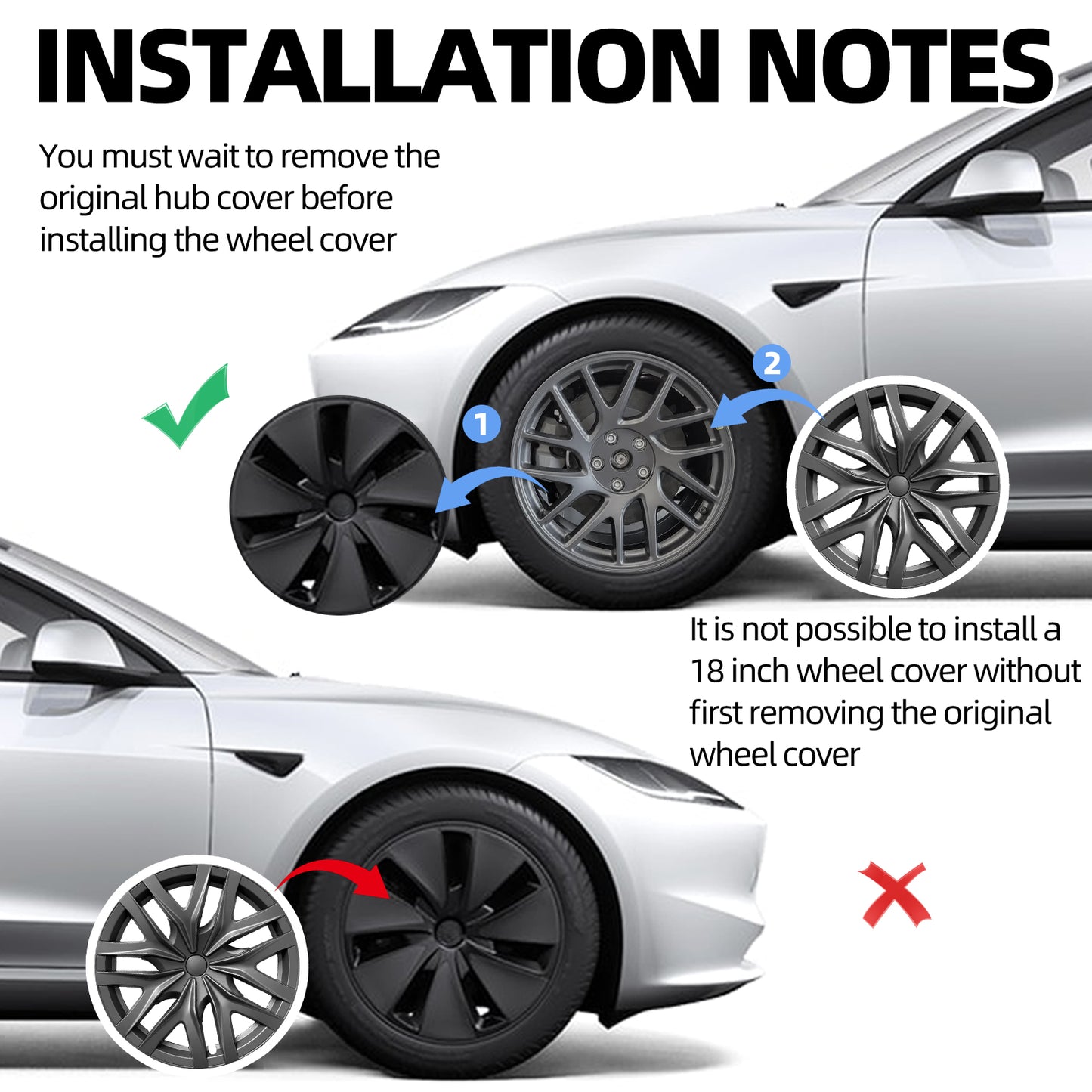 Design for 18 Inch Model 3 Highland Wheel Cover Arachnid Style 4PCS Hubcap