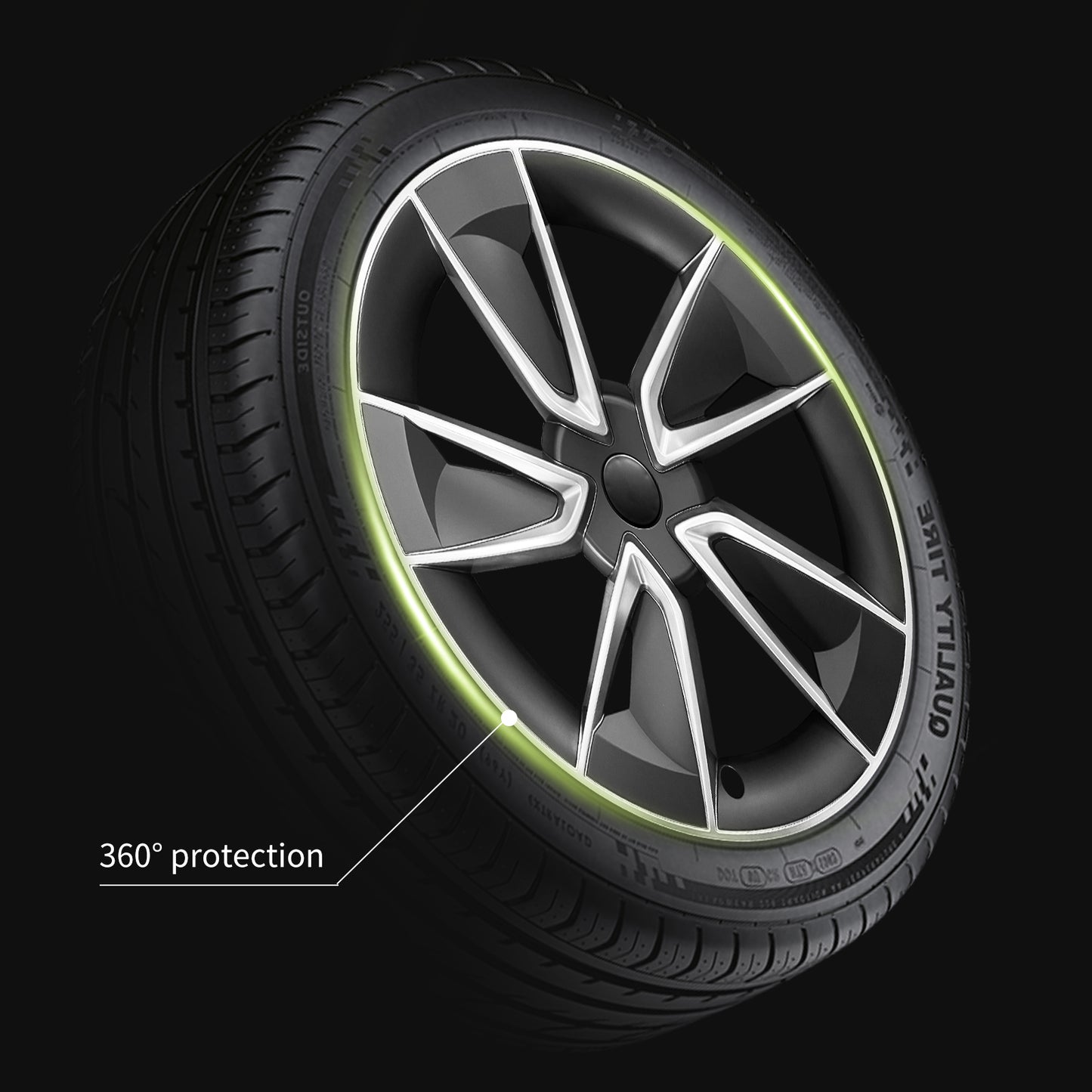 19" Model Y Wheel Cover Design for Tesla Model Y(2020-2024) Hubcaps Silver Black Knife  Style Wheel Hub Caps